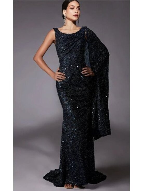 Alyce Paris Dresses & Skirts - Alyce Paris 27772 - Elegant Scoop Neck Beaded Tulle Gown, Midnight